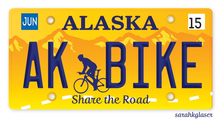Alaska Share the Road License Plate, designed by Sarah K. Glaser
